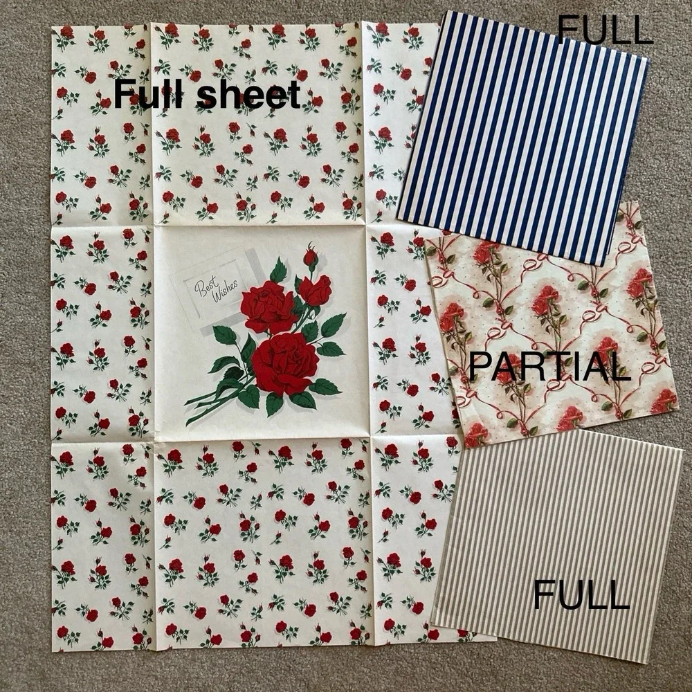 Vtg Lot 28 Full Sheets Wrapping‎ Paper All-Occasion 60's 70's 80's Plus Pieces